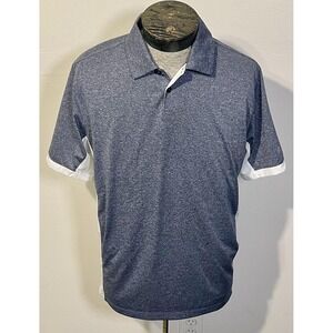 Nike Golf Shirt Mens Medium Blue White Dri Fit Tour Performance Polo